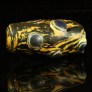 Ancient mosaic bead with yellow & black glass canesb382MSAb